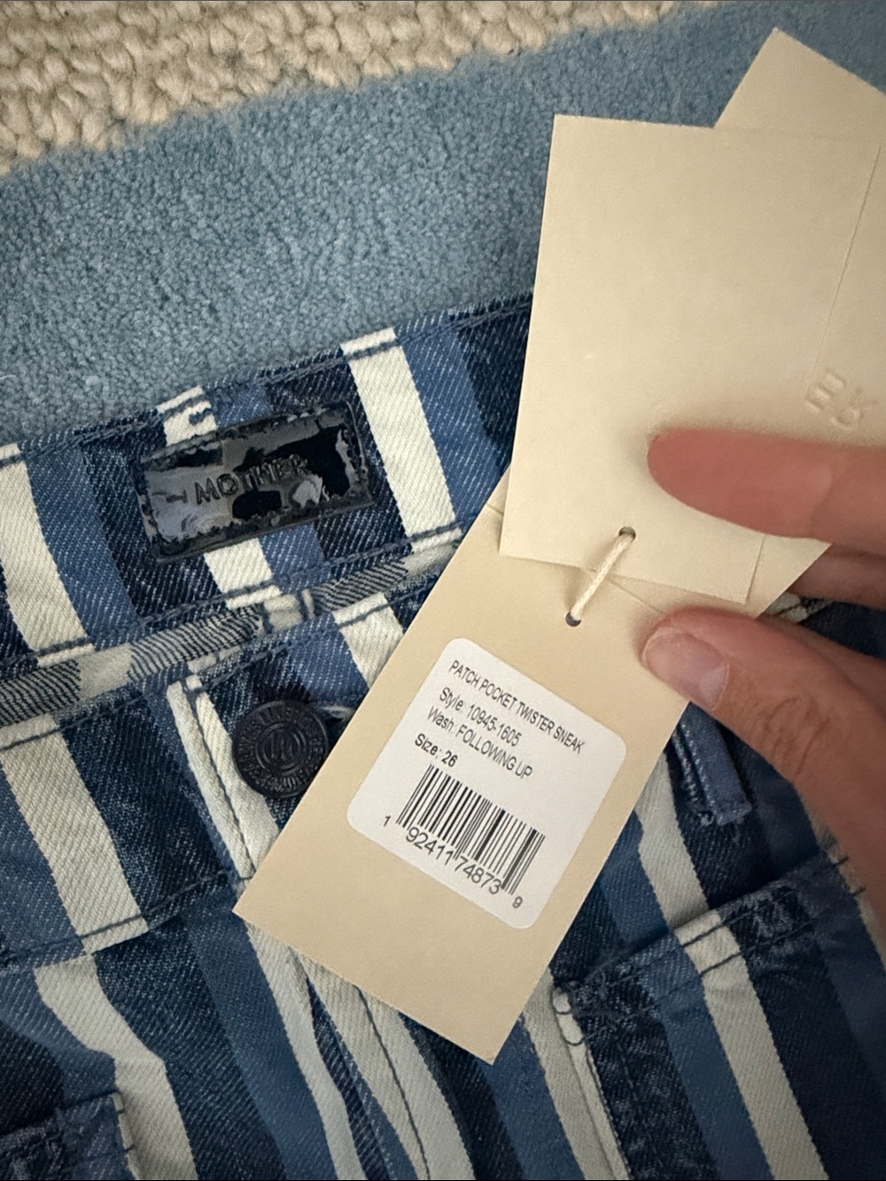 MOTHER Denim Patch Pocket Twister Sneak Jeans NWT - Picture 2 of 5